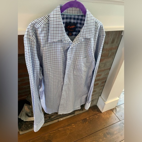 Mens Egara NonIron Slim Fit Stretch Button Down Heavy Material Plaid Shirt Large - Picture 4 of 6
